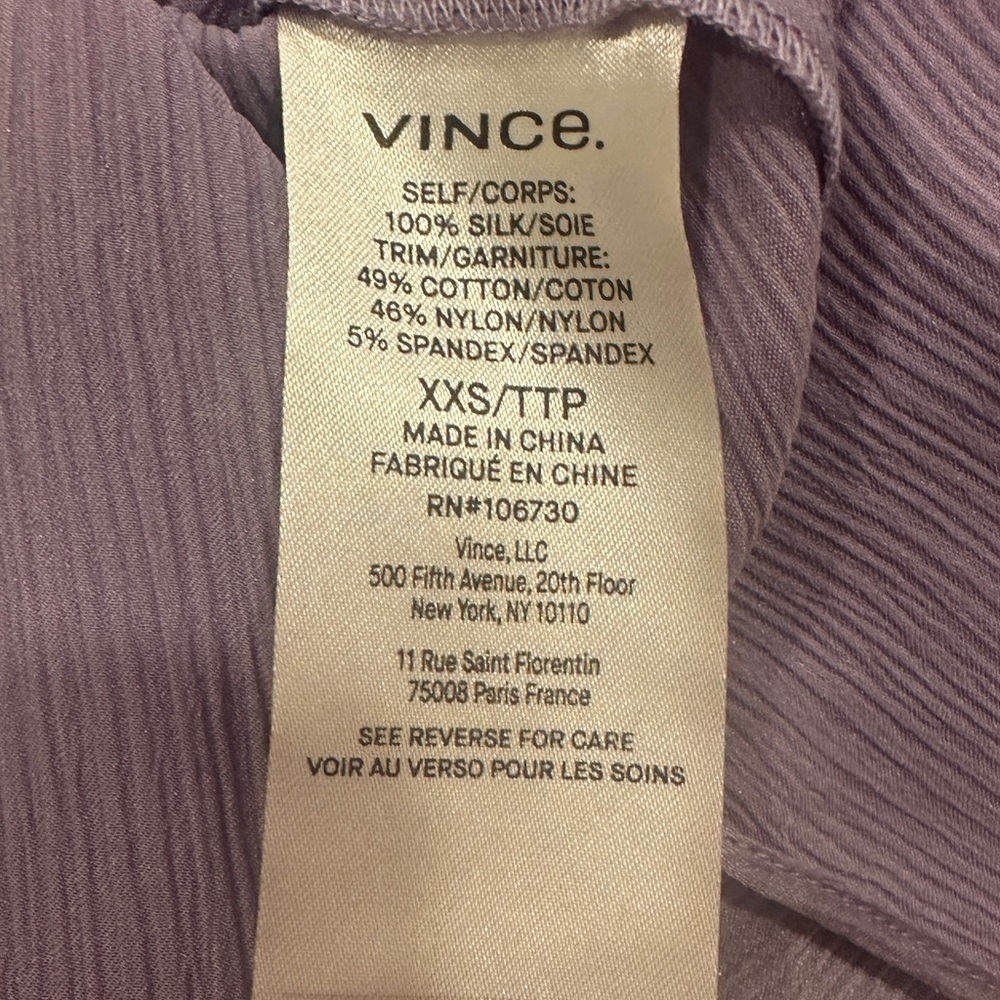 Vince Women's Smocked Extra Large Long Sleeved V- Neck Blouse - Picture 9 of 9